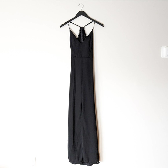 Lulus Story of a Starry Night black backless lace maxi dress, small - Picture 4 of 8
